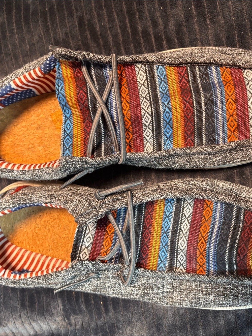 Men's Casual Slip-On Loafers in Multicolor Stripe